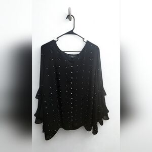 Alfani Black Beaded Blouse